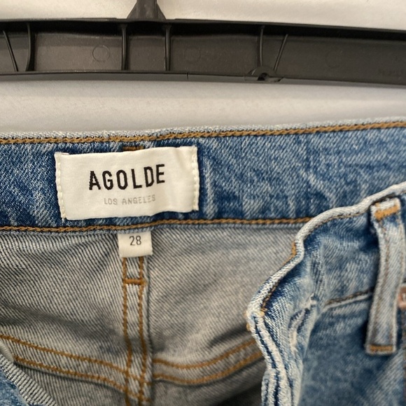 AGOLDE Riley Crop: High Rise Straight Crop Stretch Jeans 28 - Picture 4 of 7